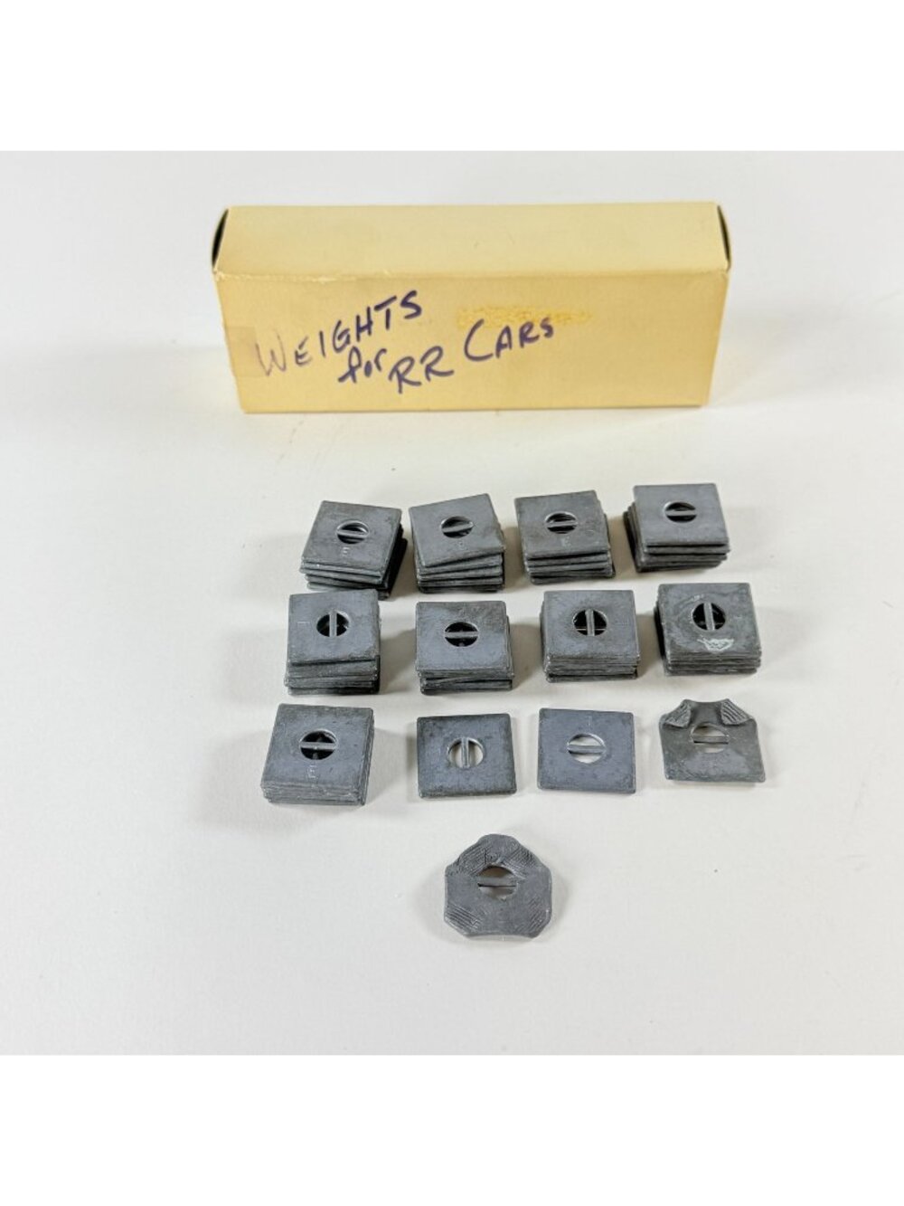 Model Railroad Car Weights 1 lb 8 oz Lead Square Metal Inserts Lot of 49